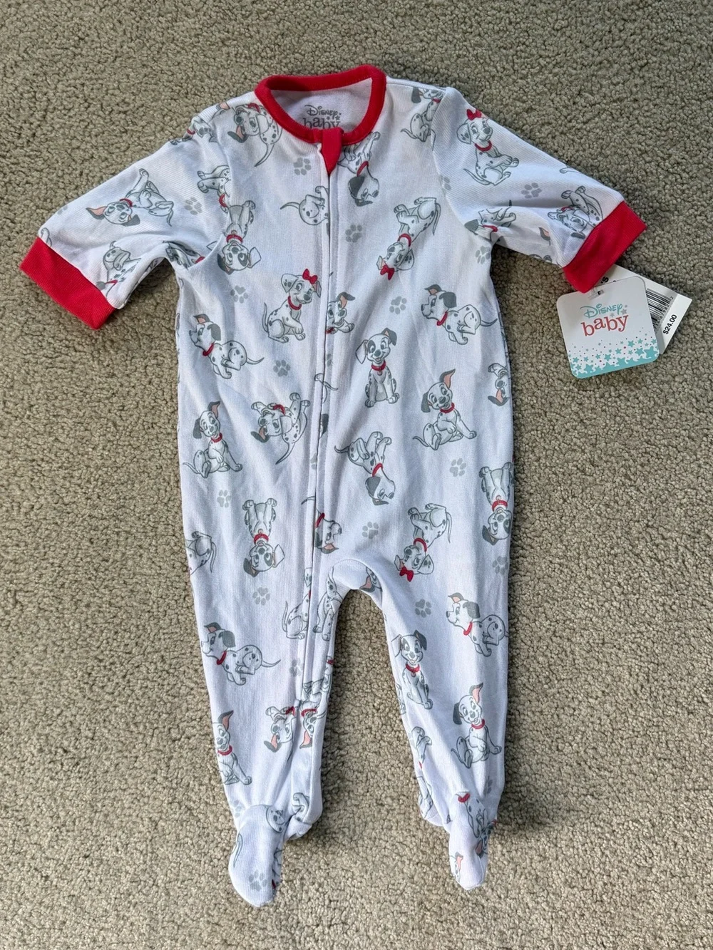 Disney's 101 Dalmatians Baby Ultra Soft Sleep & Play One-Piece Pajamas 0-3 month